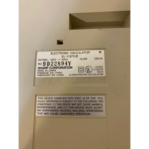 Sharp EL-1197GIII 10 Digit Large Display GT‎ Office Ribbon Printing Calculator - Picture 9 of 9